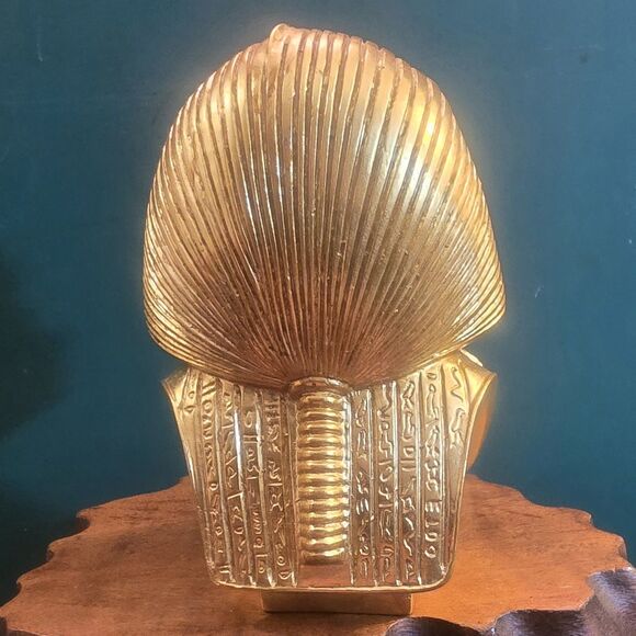 Vintage King Tutankhamun Egyptian Pharaoh Golden Bust Resin 5.25"x3.5"x3.25" - Picture 6 of 8